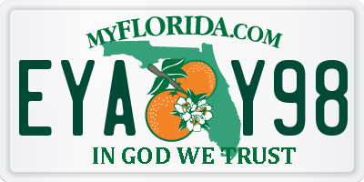 FL license plate EYAY98