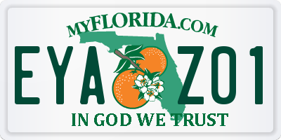 FL license plate EYAZ01