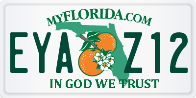 FL license plate EYAZ12