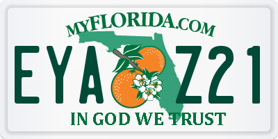 FL license plate EYAZ21