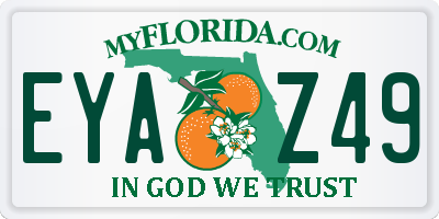 FL license plate EYAZ49