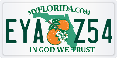 FL license plate EYAZ54
