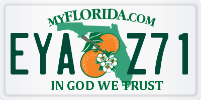 FL license plate EYAZ71