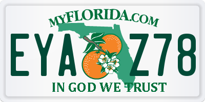 FL license plate EYAZ78