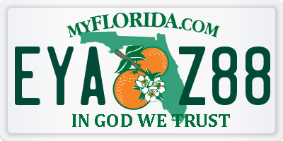 FL license plate EYAZ88
