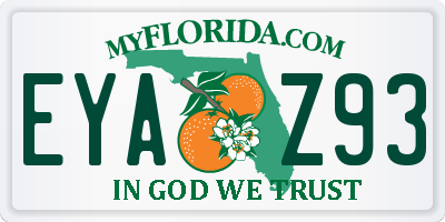 FL license plate EYAZ93