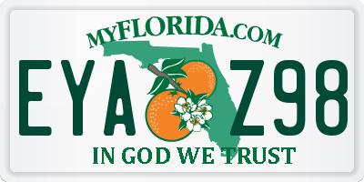 FL license plate EYAZ98