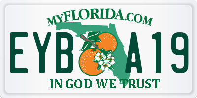 FL license plate EYBA19