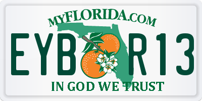 FL license plate EYBR13