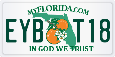 FL license plate EYBT18
