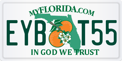 FL license plate EYBT55