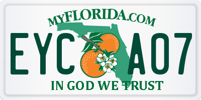 FL license plate EYCA07