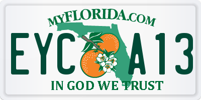 FL license plate EYCA13