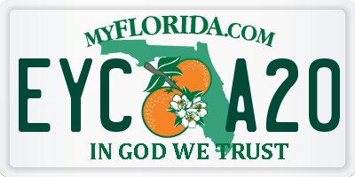 FL license plate EYCA20