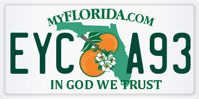 FL license plate EYCA93