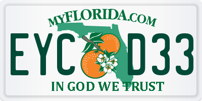 FL license plate EYCD33