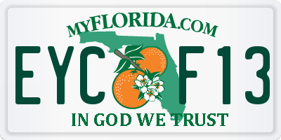 FL license plate EYCF13