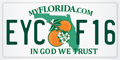 FL license plate EYCF16