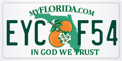 FL license plate EYCF54