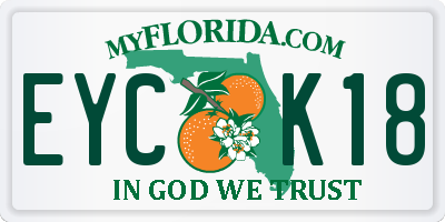 FL license plate EYCK18