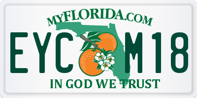 FL license plate EYCM18