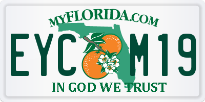 FL license plate EYCM19