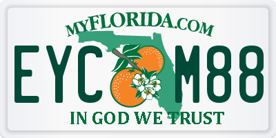 FL license plate EYCM88