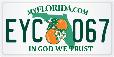 FL license plate EYCO67
