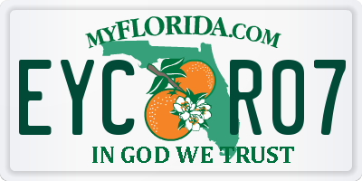 FL license plate EYCR07