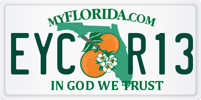 FL license plate EYCR13