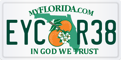 FL license plate EYCR38