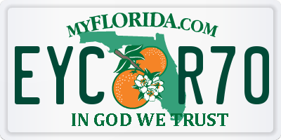 FL license plate EYCR70