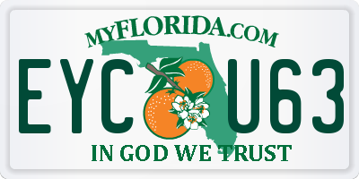 FL license plate EYCU63