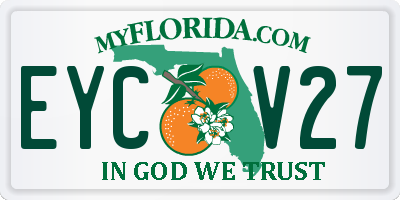 FL license plate EYCV27