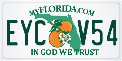 FL license plate EYCV54