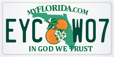 FL license plate EYCW07