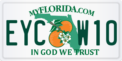 FL license plate EYCW10
