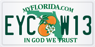 FL license plate EYCW13