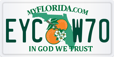 FL license plate EYCW70