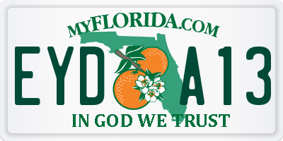 FL license plate EYDA13
