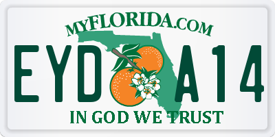 FL license plate EYDA14