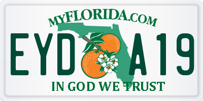 FL license plate EYDA19
