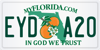 FL license plate EYDA20