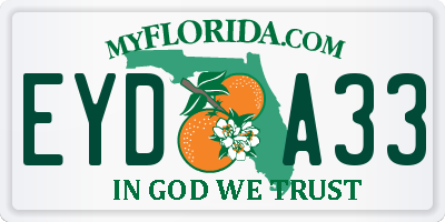 FL license plate EYDA33
