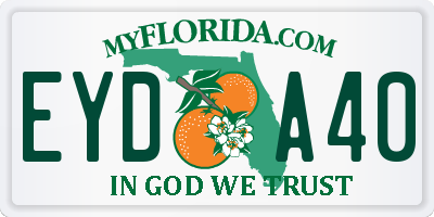 FL license plate EYDA40
