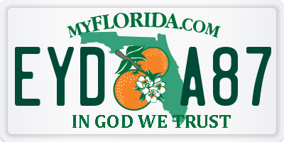 FL license plate EYDA87