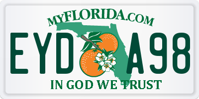 FL license plate EYDA98