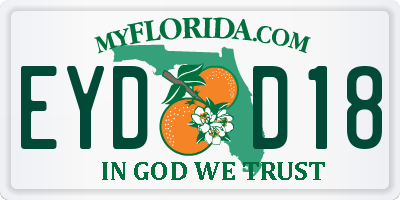 FL license plate EYDD18