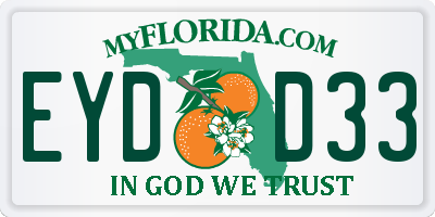 FL license plate EYDD33