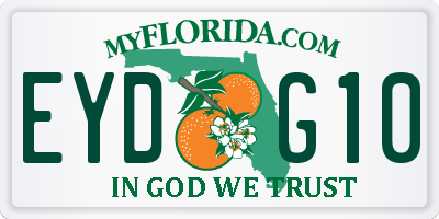 FL license plate EYDG10
